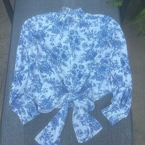 Renuar Blue Floral Blouse